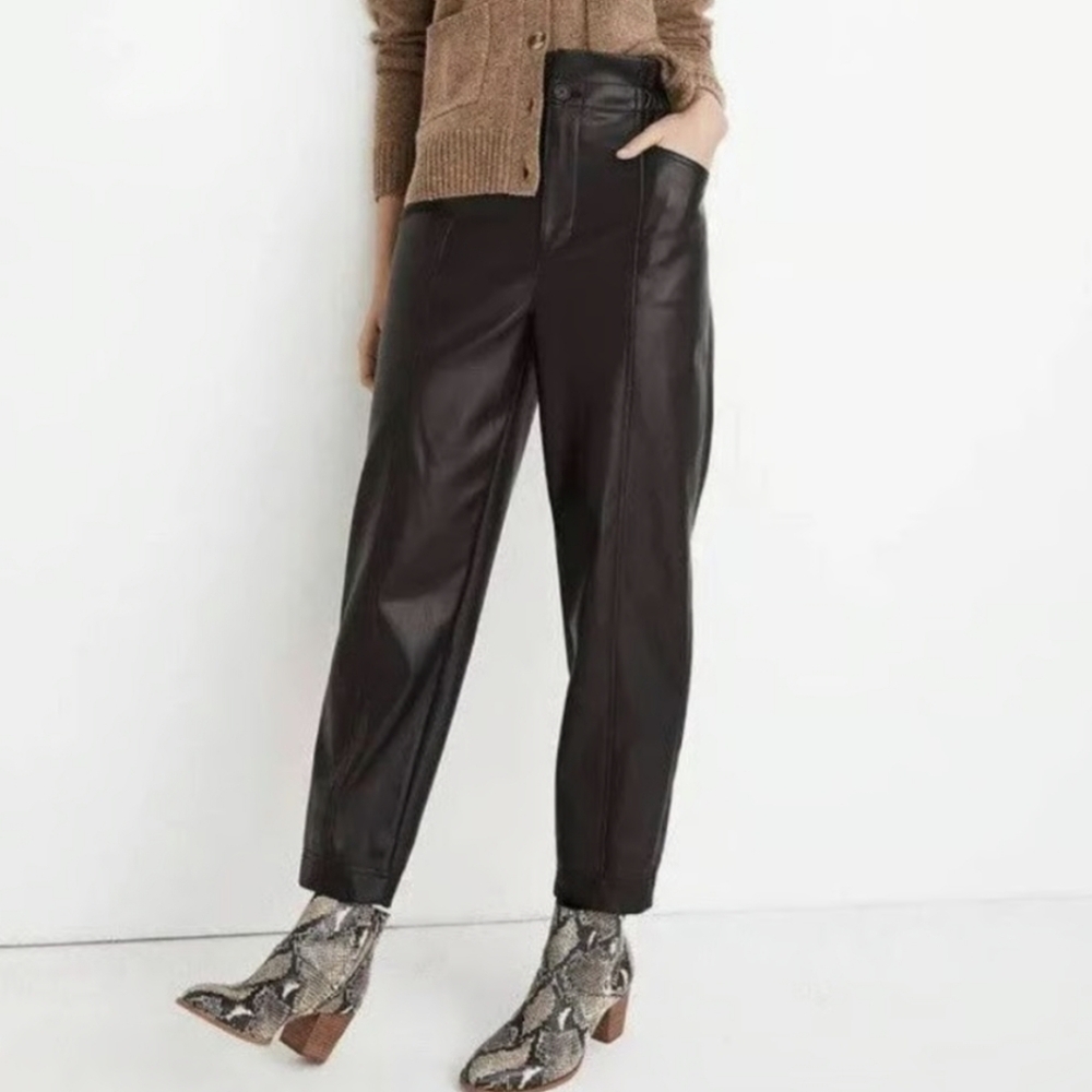 NWT Madewell Stylish Black Faux Leather Pants